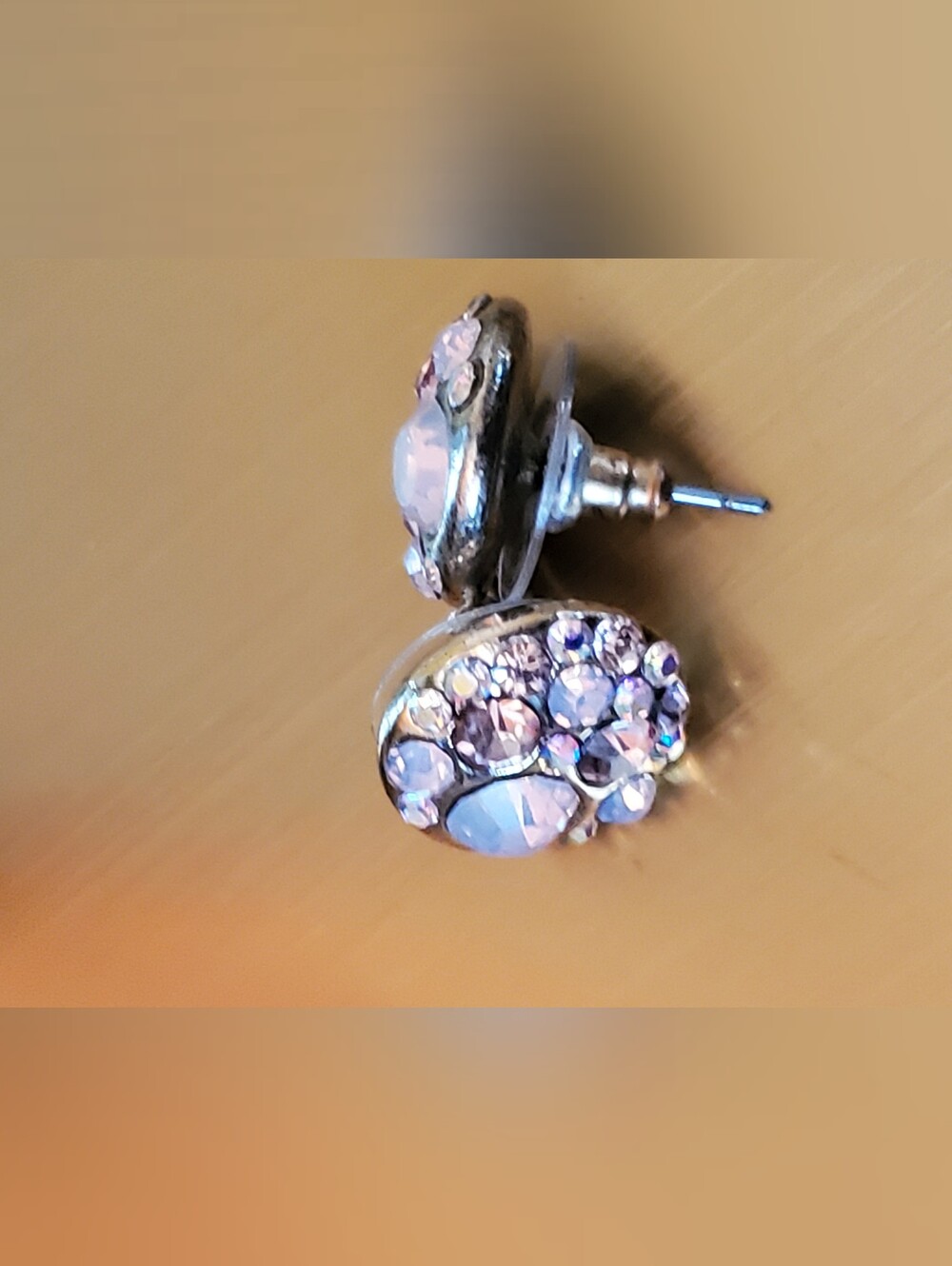 Crystal Cluster Stud Earrings in Lavender